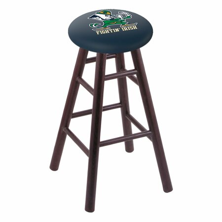 HOLLAND BAR STOOL CO Oak Bar Stool, Dark Cherry Finish, Notre Dame Leprechaun Seat RC30OSDC